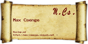 Max Csenge névjegykártya